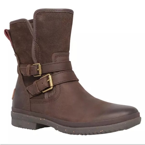 UGG Shoes - UGG Simmons Leather Shearling Moto Boots Size 7/7.5